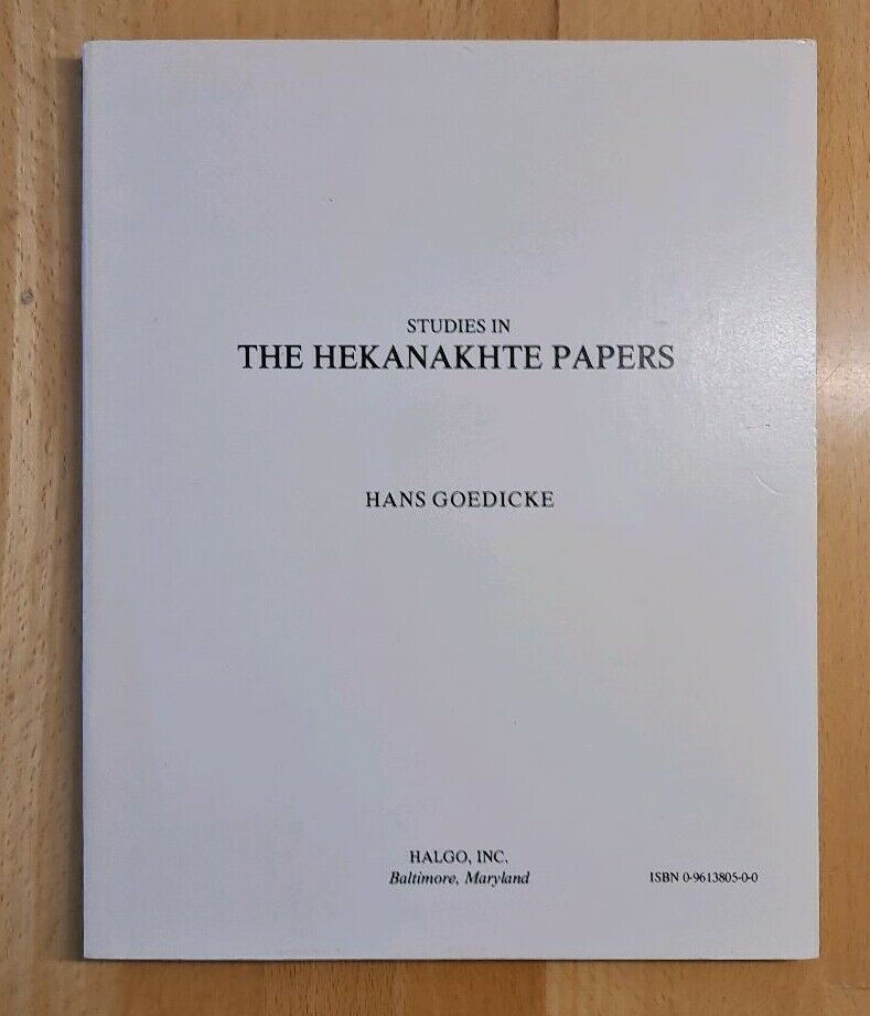 Goedicke - Studies in the Hekanakhte Papers (Ägyptologie) in Uhingen