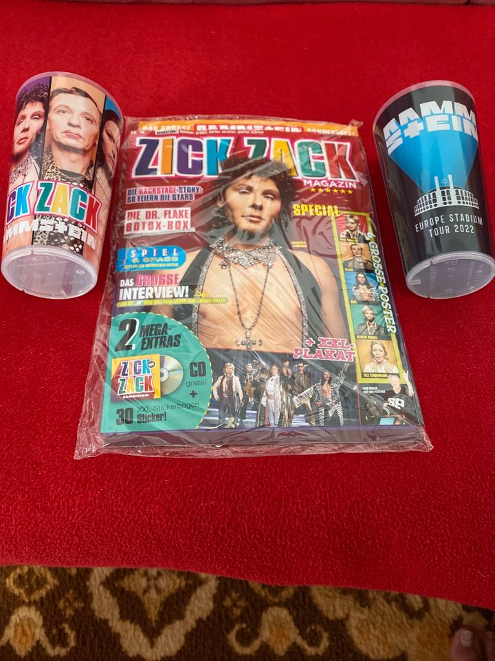 Rammstein Zick Zack Magazin+2 Becher in Soltau