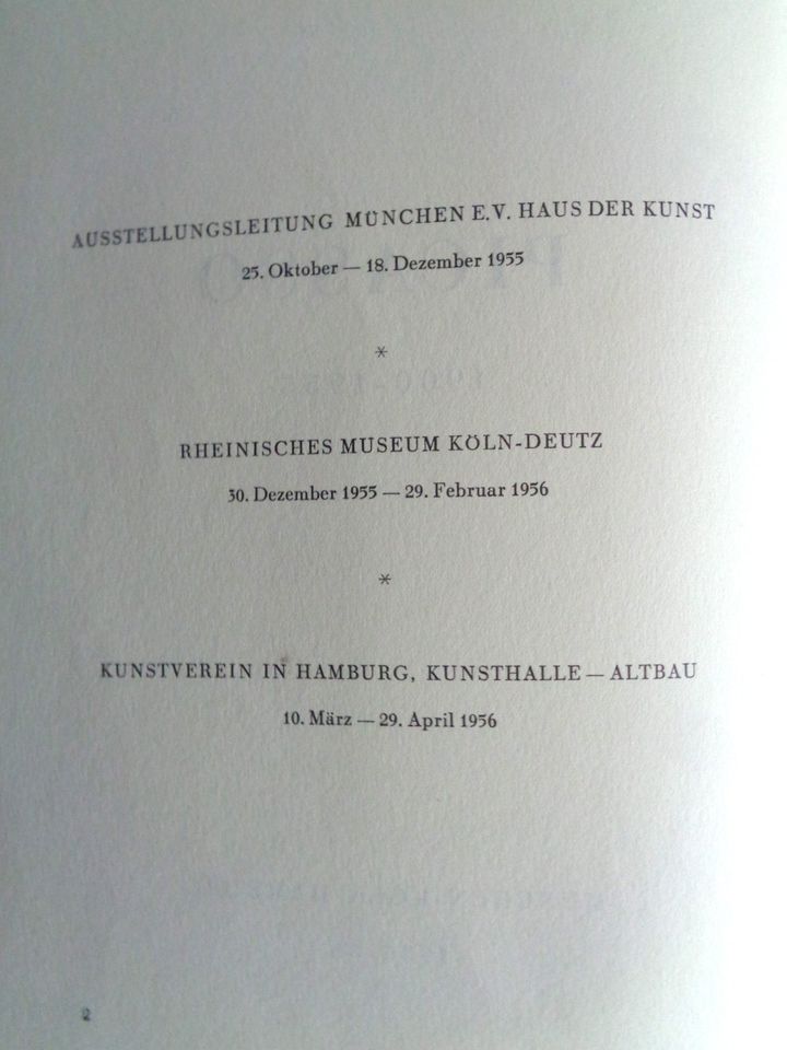 PICASSO "AUSSTELLUNGSKATALOG 1955/1956 in Amberg