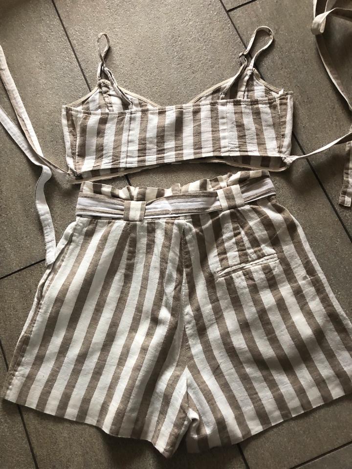 Kurze Hose/Shirts u. Oberteil 2-Teiler Leinen/Baumwolle Gr.34 in Velen
