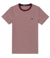 Fred Perry T-Shirt Shirt Herren Gr.XL Tee Gestreift Weinrot Brandenburg - Frankfurt (Oder) Vorschau