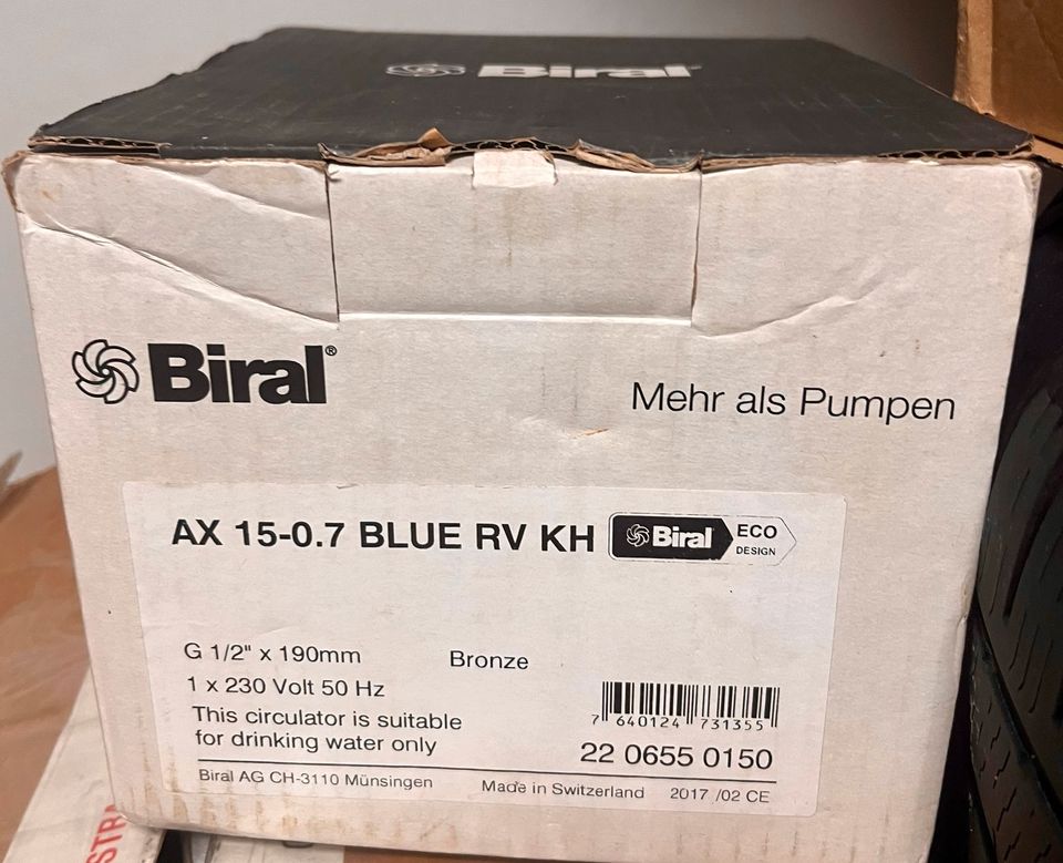 Zirkulationspumpe Biral AX-07 Blue RV KH in Stadtoldendorf