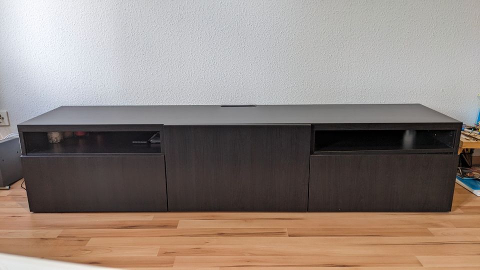 TV-Bank, schwarzbraun, 180x40x38 cm, BESTÅ IKEA in Meißen