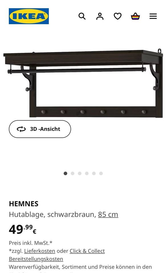 Garderobe, Hutablage IKEA Hemnes in Dreieich