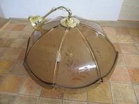 Wohnzimmer - Deckenlampe, Glas, Holz, Durchmesser 50 cm, DDR Brandenburg - Spremberg Vorschau
