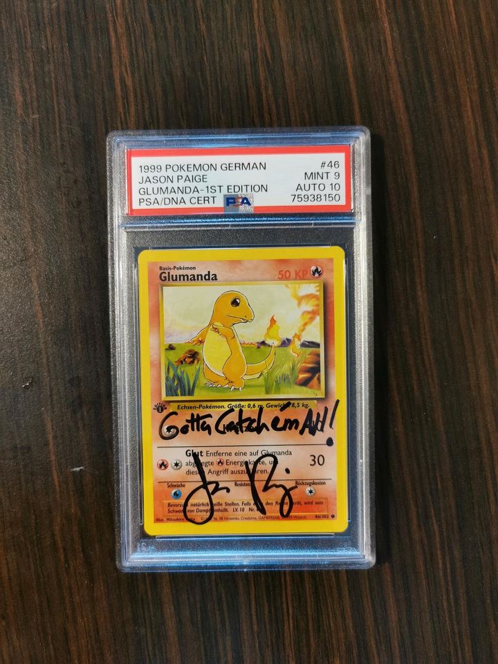 Pikachu Glumanda Schiggy Bisasam 1. Edition Jason Paige PSA 10 in Gersthofen