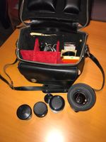 Lederne Fototasche mit div. Objektiven sowie eine Tele extra. Berlin - Tempelhof Vorschau