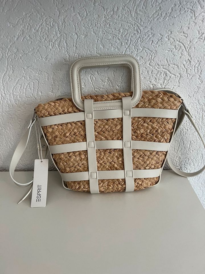 Esprit Tasche Bast Beige/ Weiß neu mit Etikett in Solingen