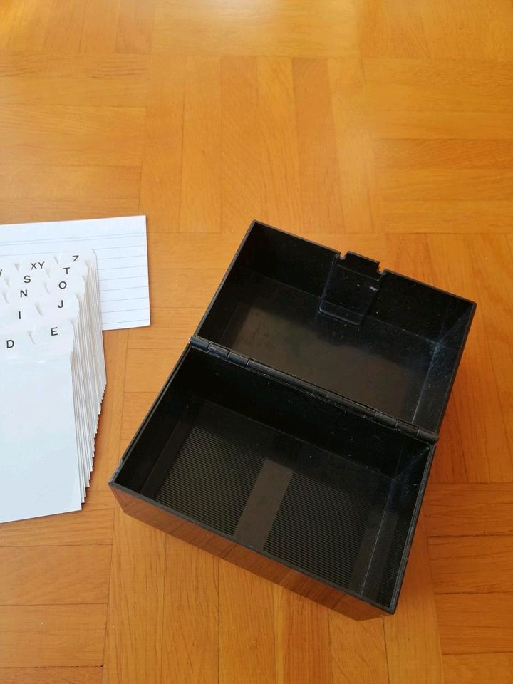 Karteikarten Box mit Register zu verschenken in Velbert