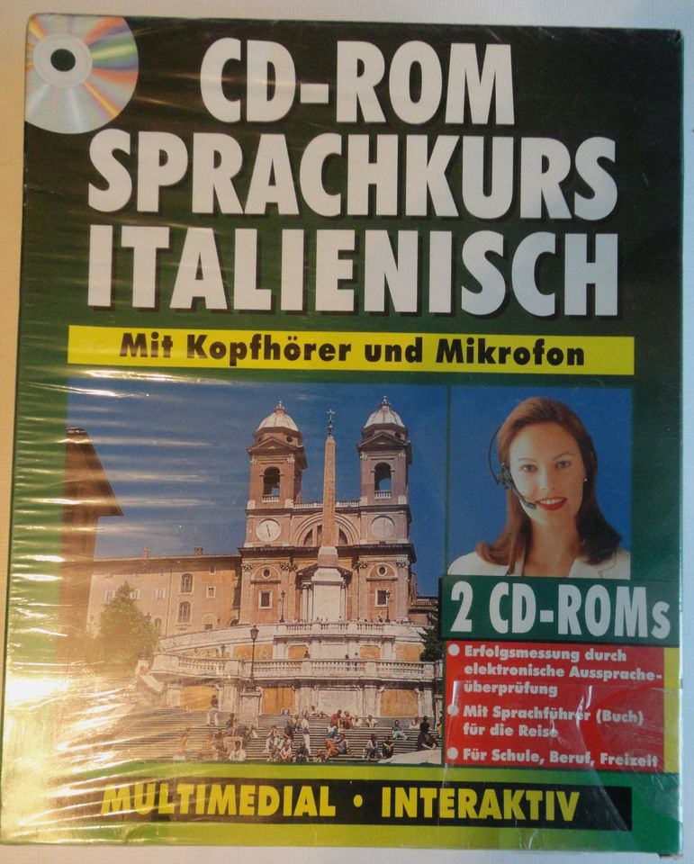 Italienisch Sprachkurs CD-ROM mit Kopfhörer+Mikrofon von 1999,OVP in Duisburg
