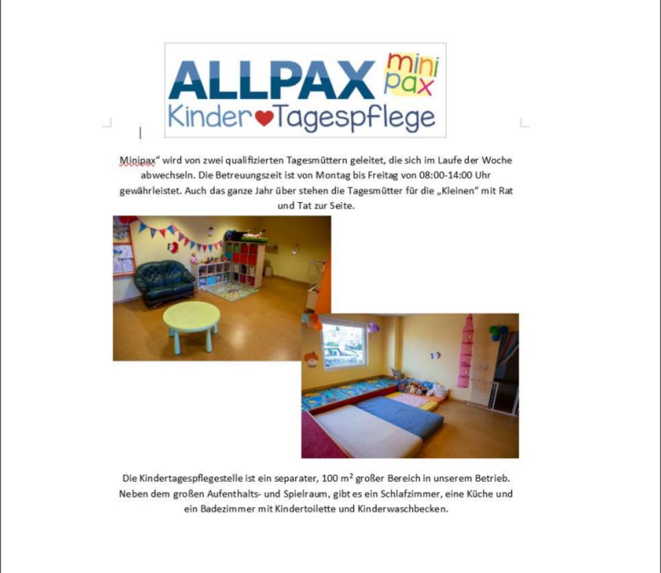 Plätze frei in Kindertagespflege / Kitaplätze frei in Papenburg