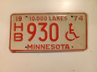 Original Car Plate USA Minnesota 1974 geprägt! Baden-Württemberg - Remchingen Vorschau