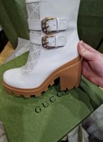 GUCCI KENSINGTON GGStiefel Stiefeletten Doppelschnalle weiß beige Baden-Württemberg - Singen Vorschau