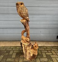 Holzskulptur einer Eule, Eichhörnchen und Fuchs Gartenstatue Nordrhein-Westfalen - Brüggen Vorschau