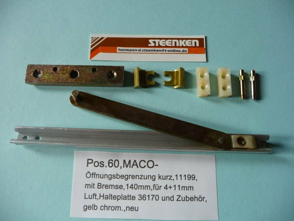 MACO-Öffnungsbegrenzung mit Bremse 245mm 11070+Halteplatte36170+Z in Ritterhude