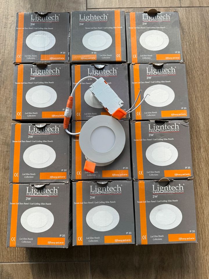 25x LED Einbaustrahler flach Rund Warmweiß 3W 85mm Extra Flach in Kirchlengern