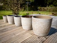 5 Keramikübertöpfe neuwertig grau-braun Hessen - Idstein Vorschau