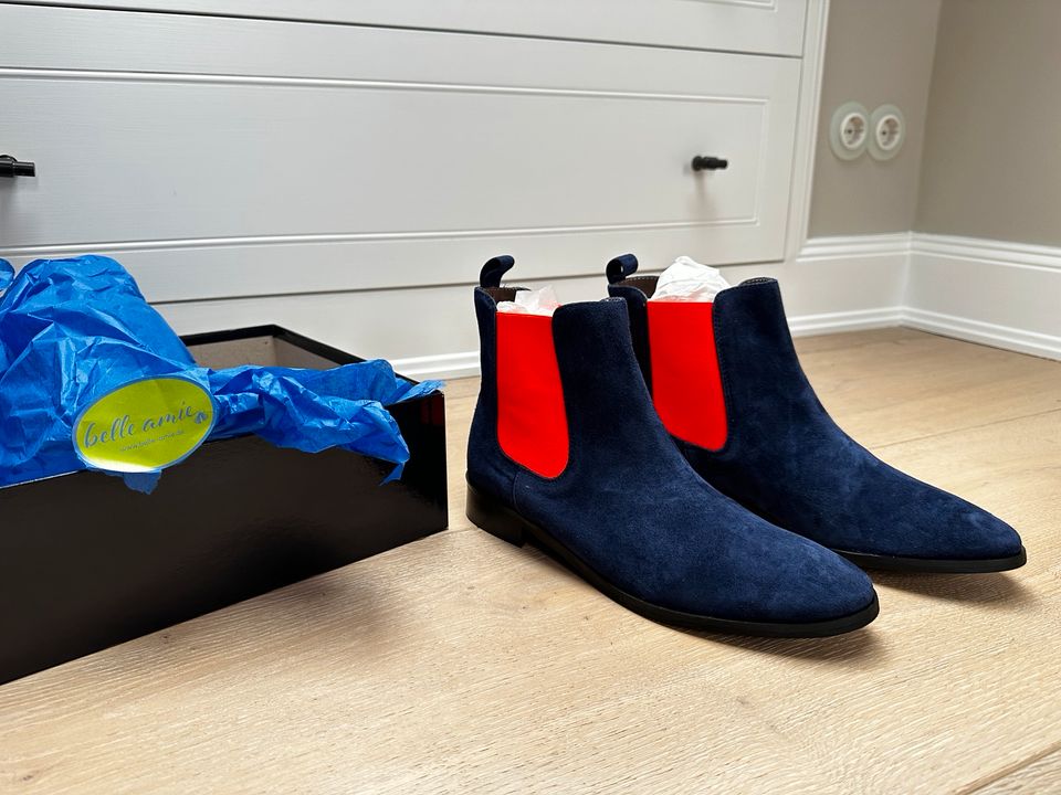 Chelsea Boots, Gr. 42, neu Dunkelblau, neon-orange in Hamburg