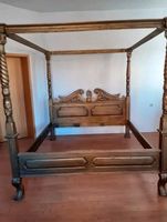 Himmelbett Bett B180 x L200 Holz Antiker Goldlook Doppelbett Anti Sachsen - Werdau Vorschau