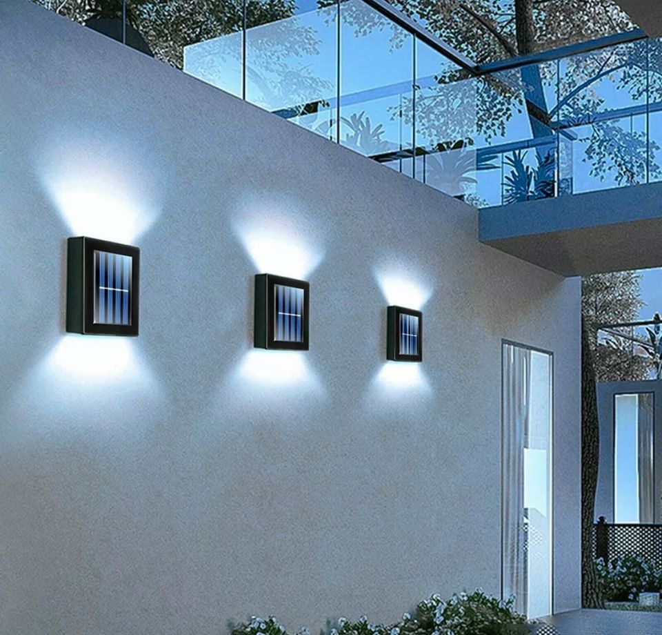 2x LED Solarleuchte Wandleuchte Zaunleuchte Garten Leuchte Außen in Bebra