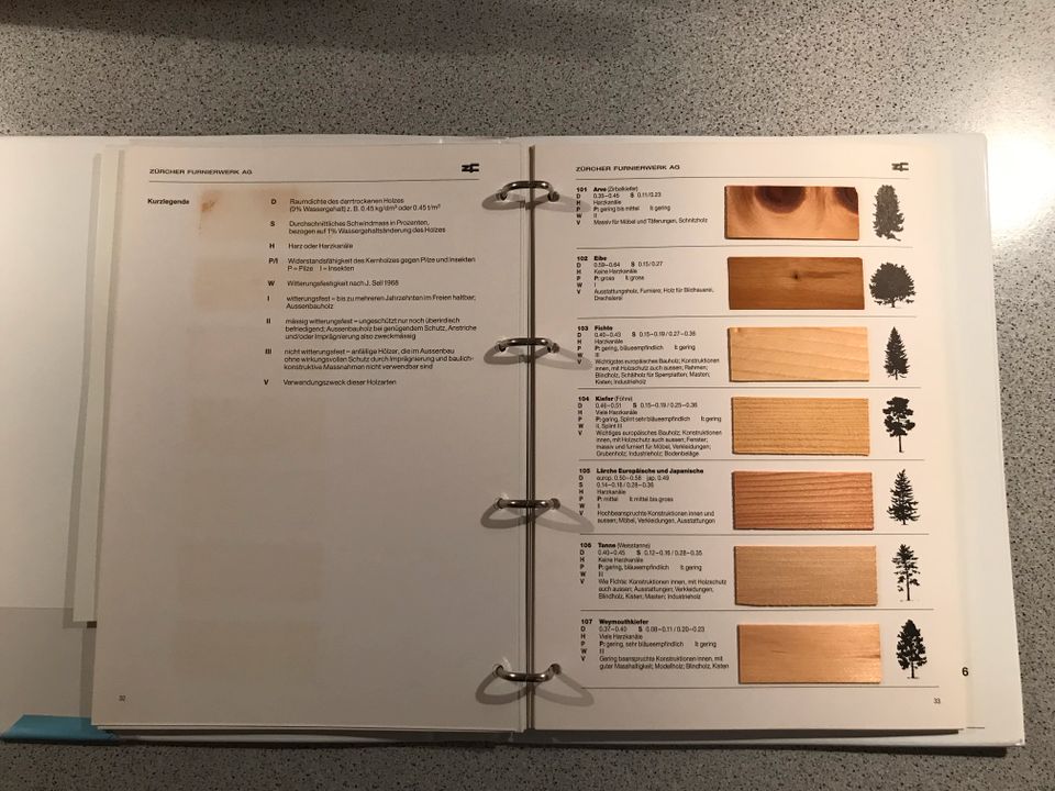 2 Ordner mit Holzfurnieren und Musterstücke + 1 Buch über Bäume in Bockhorn