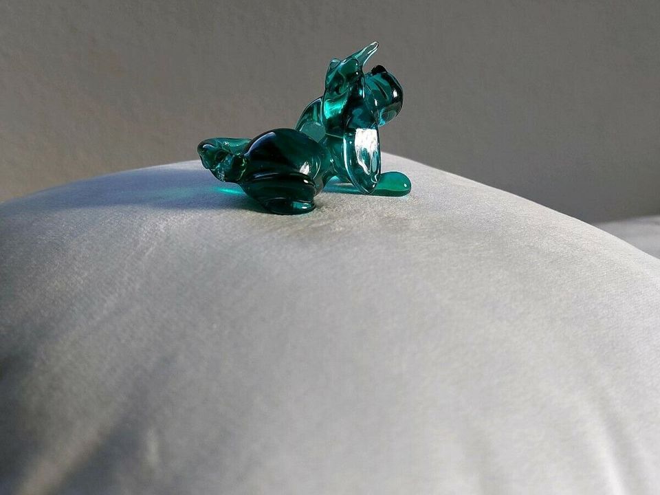 Mini Figur verm.Murano Glas Hund  Farbe grün in Rosenberg