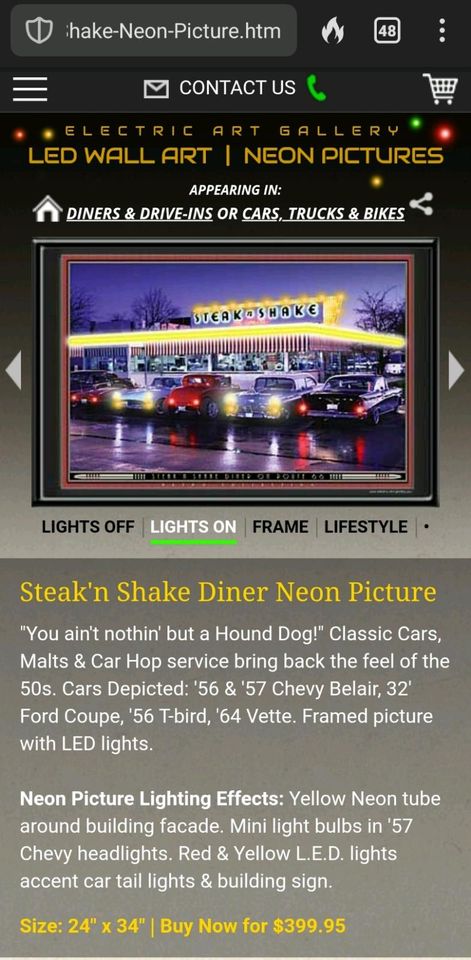 Bild von Electric-Art-Gallery, Steak-and-Shake-Neon-Picture in Haste