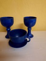Keramik, blau, handgetöpfert, 2 Pokale u. 1 große Tasse Thüringen - Gera Vorschau