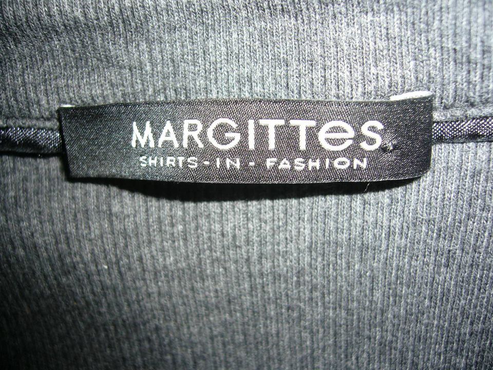 MARGITTES, Shirt Poloshirt, grau, Glitzer - Knöpfe, Gr. 38 in Eitorf