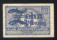 Geldschein, Banknote: 10 Pfennig Bank Deutscher Länder Bayern - Kronach Vorschau