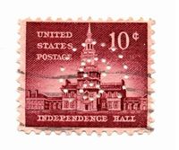 US-Briefmarke 10 Cent Independence Hall Perfin / Lochung CCO Bayern - Kirchham Vorschau