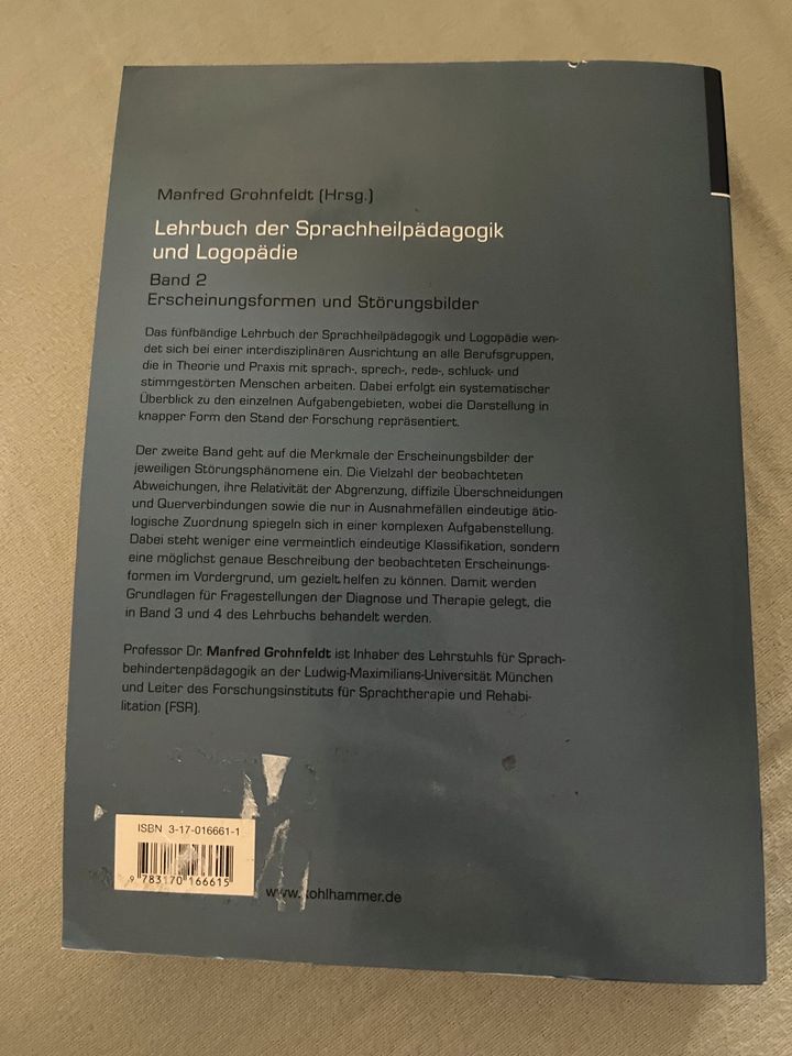 Lehrbuch der Sprachheilpädagogik und Logopädie Band 2 in Mülheim (Ruhr)