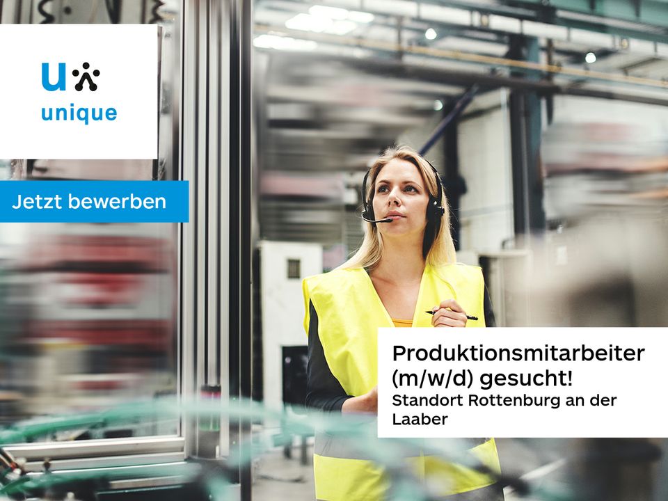 Produktionsmitarbeiter (m/w/d) gesucht! 15,00 € / Std. in Rottenburg a.d.Laaber