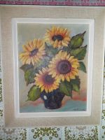 Gemälde Öl  Sonenblumen singniert  60er,70er Jahre Niedersachsen - Obernkirchen Vorschau