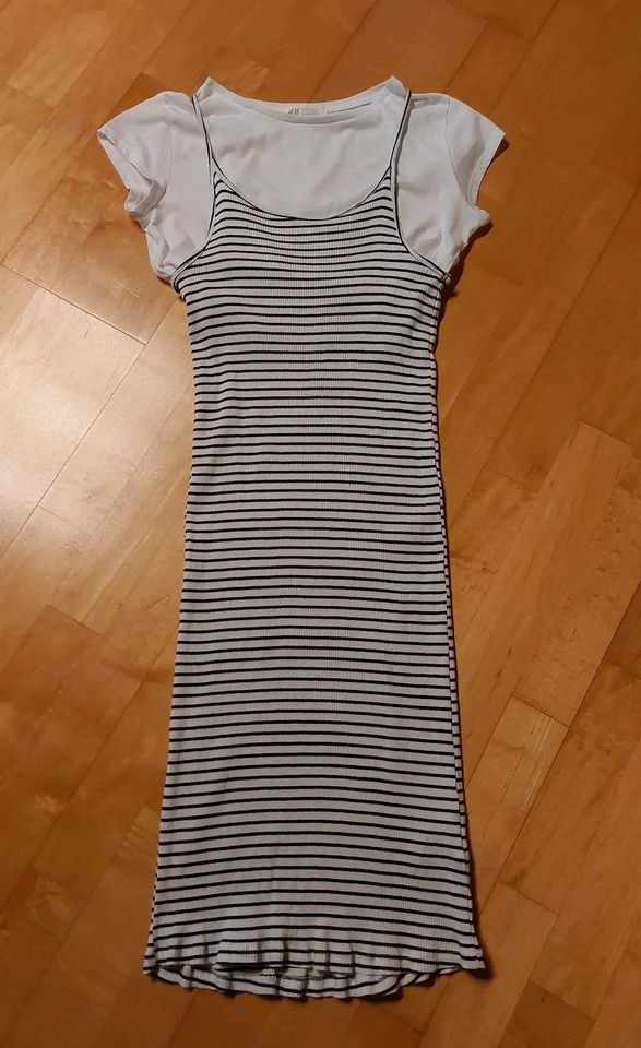 Kleid weiß/blau, Gr. 158/164, H&M in Nehren