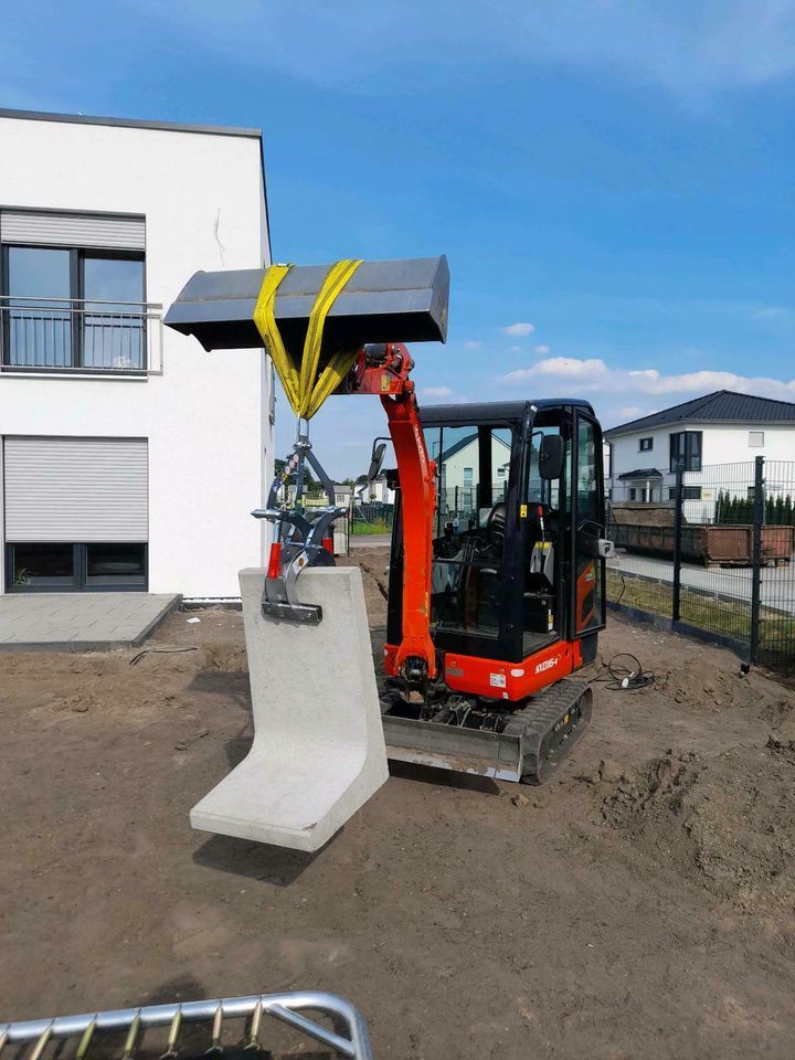 Mieten -Bagger Minibagger Kubota KX016-4-Pool Erdarbeiten in Brieselang