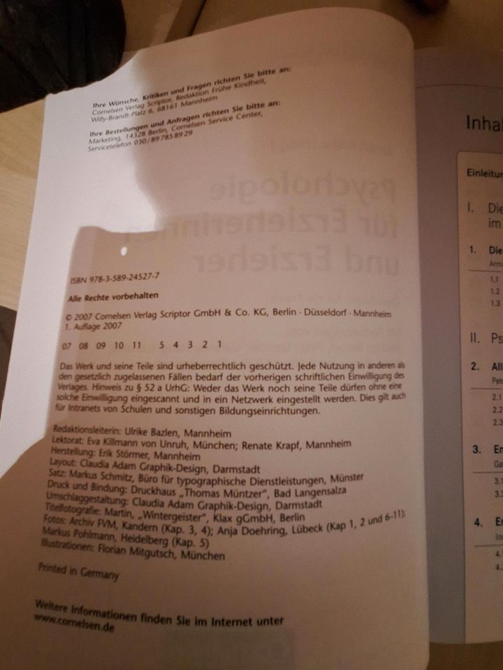 Psychologie für Erzieherinnen und Erzieher /Grundlagen für die Pr in Warmsen