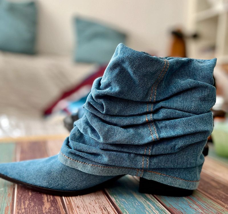 NEU Zara Denim-Boots Gr. 41 blau Stulpenlook Stiefel Ankle Damen in Karlsruhe