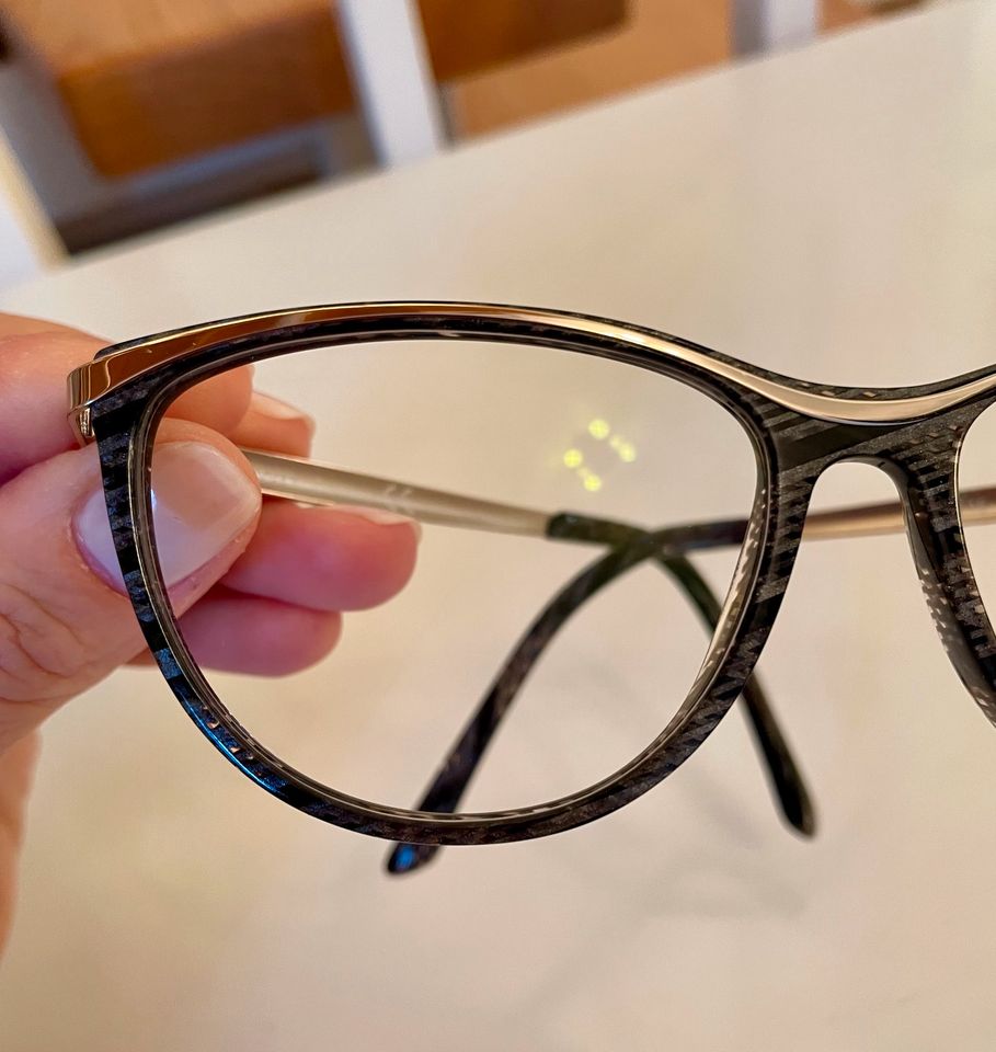 OWP Brille ohne Sehstärke gold schwarz entspiegelt gehärtet Etui in Chemnitz