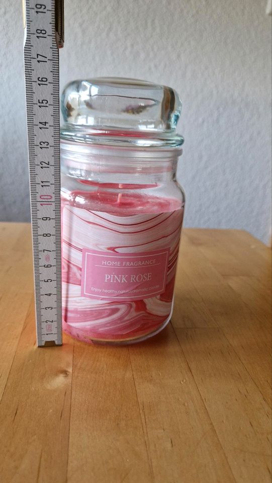 Kerze Duftkerze im Glas Pink Rose in Pilsting