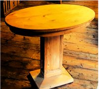 Naturholz-Tisch mit Mittelfuß, Oval 90x50 cm, Ess-/Wohnzimmer, Bayern - Memmingen Vorschau