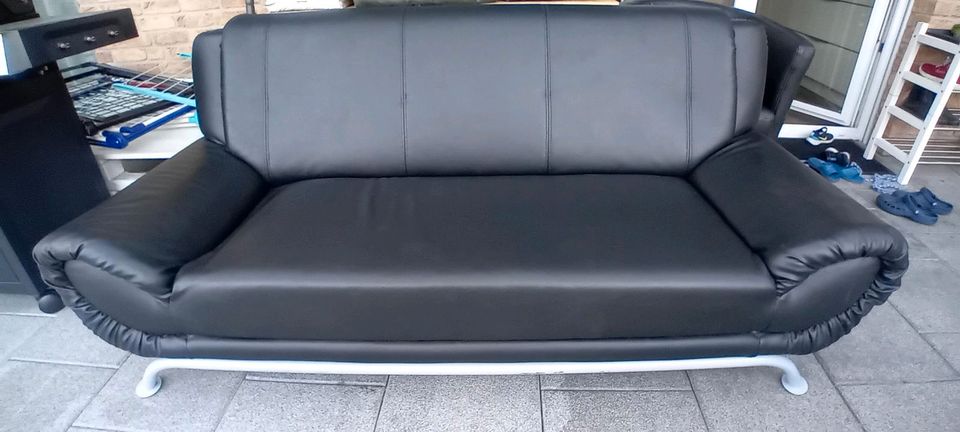 Sofa mit Sessel schwarz in Bielefeld