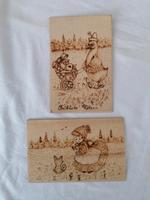 2 seltene DDR Ungarn Holz Postkarten Kunst Handarbeit Ostern Sachsen - Seifhennersdorf Vorschau