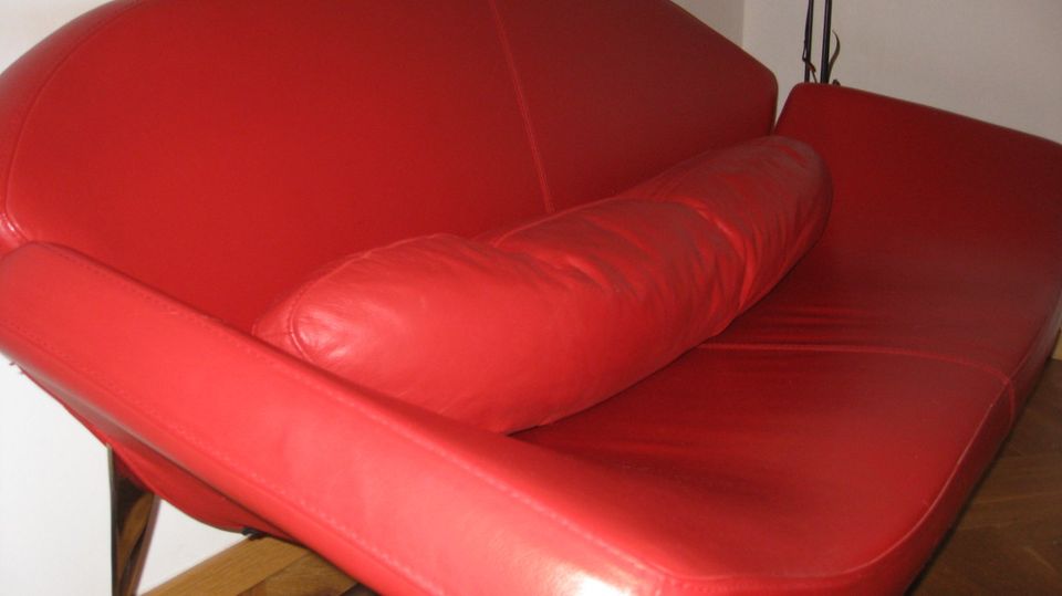 TOP 2-Sitzer Lounge Sofa Couch Paula Leder Rot (NP: 1695 €) in Erfurt