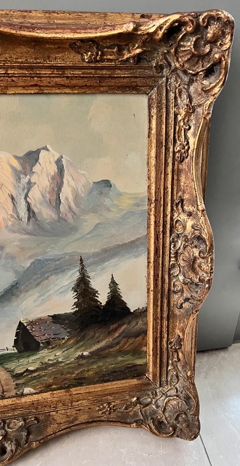 Gemälde Öl Berglandschaft Barock Vintage Rahmen H. Dahmen in Wegberg