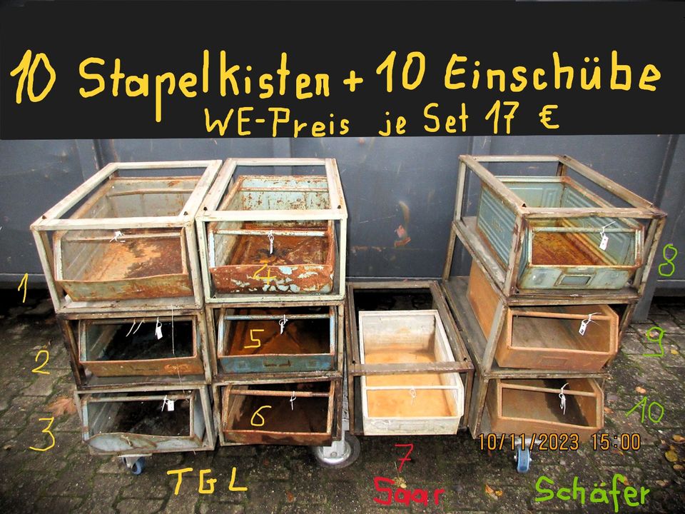 10 Sets: 10 Stapelkisten mit 10 Einschüben in Lemgow