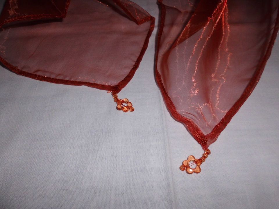 7x Organza Tischdecke Mitteldecke Tischläufer Rot und Beige in Bad Orb