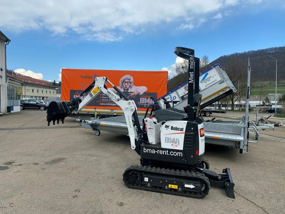 Bagger Minibagger Bobcat E10z E19 mieten ausleihen Baumaschinen in Mühlhausen im Täle