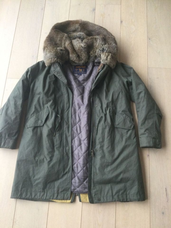 Original Woolrich Literary Eskimo Walk Parka Kaninchenfell grün M in Neu-Isenburg