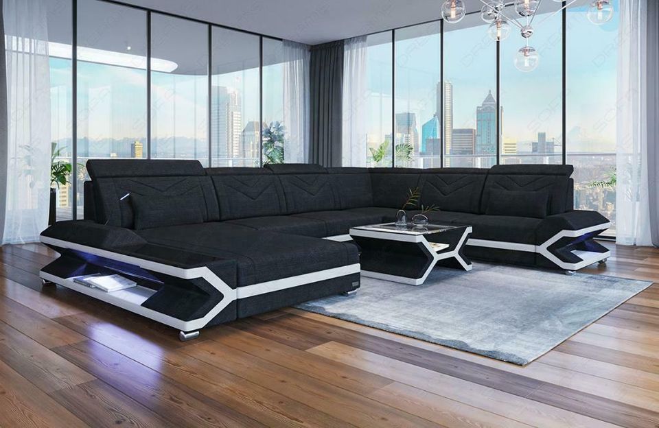 Sofa Wohnlandschaft Polster Couch NAPOLI XXL Luxus Strukturstoff in Berlin